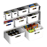 晟旎尚品桌面收纳盒收纳筐零食办公室杂物储物盒收纳箱带盖 4个装