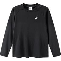 亚瑟士 儿童2026年圆领长袖T恤插肩袖肌理感吸湿排汗 黑色 160
