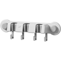 太力吸盘拖把夹免打孔挂钩壁挂扫把固定架门后置物架 3夹4钩 联排拖把夹【3夹4钩】1个装