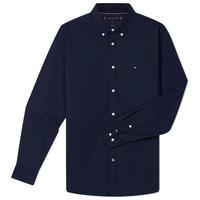 TOMMY HILFIGER Tommy Hilfiger 男莱赛尔经典绣标修身版商务休闲衬衫