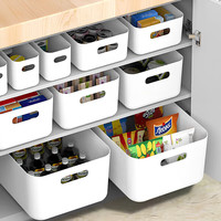 访客 收纳盒桌面办公桌厨房整理盒 特大号加厚3只 30.5*20*12