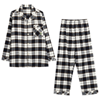 红豆居家绒男100%精梳棉双面磨毛梭织纯棉格纹睡衣