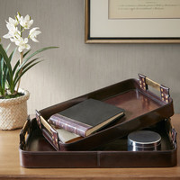 HARBOR HOUSE Palmrosa 深棕皮质首饰收纳盒托盘 小号