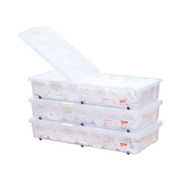 Citylong 禧天龙 X-6073 床底收纳箱 54L*3个 透明白