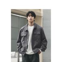 春秋GXG简约休闲男士宽松仿麂皮夹克男式休闲夹克外套上衣