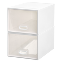 Citylong 禧天龙 BLOCK系列 收纳柜(抽屉式、40L*2个、高透明白、椭圆拉手)