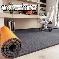 毯源隔音地垫超静音加厚家用电竞房可滑动椅垫防滑吸水垫子减震大地毯 灰色TPE单条纹【6mm】 100cm*100cm