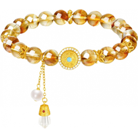 周大生 招财 黄水晶手串  925银