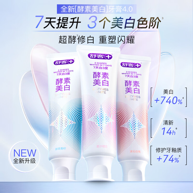  Saky/舒客 祛去黄牙 美白牙膏  青柠+樱花 240g*2支