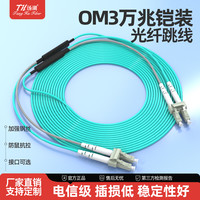 汤湖 防鼠咬铠装光纤跳线万兆多模双芯LC-LC转SC-FC-ST4芯OM3网吧穿管交换机