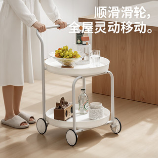 禧天龙小推车置物架厨房宿舍零食多功能移动夹缝收纳架书包架子2层白色 白色 1个 【2层加粗碳钢】低扶手置物架