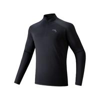 安踏 零压T丨加绒半拉链长袖上衣冬季新款卫衣男运动通勤速干立领T恤 黛墨灰-3 XL (男180)