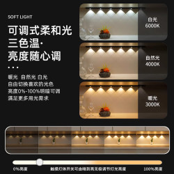 雷士 照明led人体感应灯带充电式无线衣柜橱柜猫眼灯酒柜波纹灯条