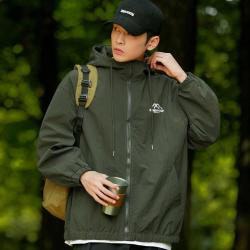 CBA 男式运动夹克秋冬连帽保暖宽松风衣户外开衫休闲外套