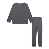 nest designs女士月子服产妇睡衣家居服产后孕期时尚哺乳套装 炭笔灰