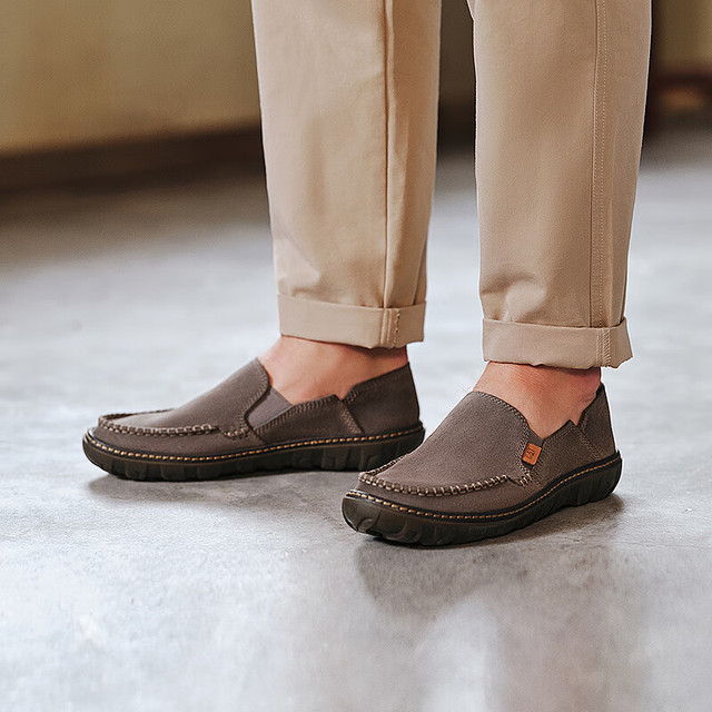 CAT 卡特休闲鞋皮鞋25春一脚蹬鞋子男士舒适凉爽低帮船鞋P726151 深灰色 42