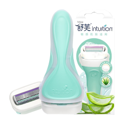 舒适 舒芙女士大皂头敏感肌刮毛刀 1刀柄2刀头