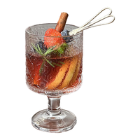 拜杰玻璃威士忌酒杯洋酒杯红酒杯高颜值鸡尾酒杯高脚杯 200ml2只装 海棠花洋酒杯 200ml 2只