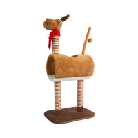 ZEZE圣诞麋鹿猫爬架小型不占地猫抓板冬季猫窝耐磨不掉屑抓柱一体