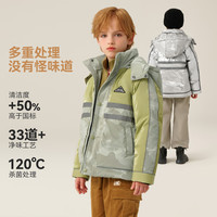 YeeHoO 英氏 男童迷彩反光羽绒服 绿色 160