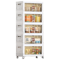 侑家良品免安装收纳柜可折叠儿童衣柜零食储物柜厨房客厅置物柜杂物收纳箱 【面宽70cm】巨无霸 5层柜