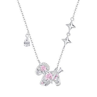 周大生 本命年礼物 星空小马纯银项链女