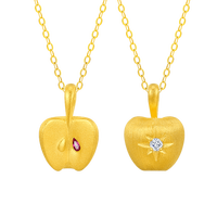 戴时光 银铸金 平安果吊坠 0.2g金+4.3g银 赠银925项链