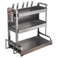 不锈钢厨房置物架多功能台面调料品架子调料架调味罐调味料收纳架