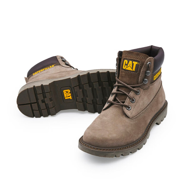 CAT 卡特卡特24秋季男女同款休闲百搭高帮休闲鞋工装靴户外马丁靴 浅褐色
