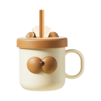 乐扣乐扣牛奶杯儿童水杯不锈钢宝宝吸管杯家用喝水杯子防摔直饮杯