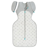 LOVE TO DREAM防惊跳睡袋新生儿婴儿可拆袖秋冬加厚保暖拉绒棉襁褓白色云朵M