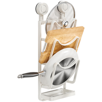 纳份爱厨房置物架吸盘锅盖架免打孔壁挂砧板架厨房收纳架放锅盖沥水架子