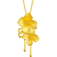 Chow Sang Sang 周生生 86594P 绣球花足金吊坠 6.61g