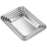 304不锈钢方形烤盘饼干面包西点烘焙烤盘蛋糕卷模具家用烤箱方盘