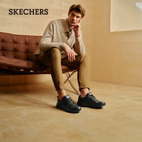 斯凯奇(Skechers)男鞋休闲皮鞋商务通勤黑色工作鞋简约百搭黑色运动鞋 全黑色/BBK 42.5