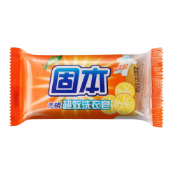固本 无磷超效洗衣皂108g手洗去渍老肥皂家用经典透明皂柠檬香型*6块装