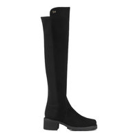 STUART WEITZMAN/SW ALINA 秋冬经典拼接粗跟过膝靴女鞋长筒瘦瘦靴奢侈品 黑(羊皮革+织物) SW1801043-BLK 37