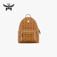 MCM 【出游爆款】STARK 小中号铆钉双肩包背包男女同款 干邑色