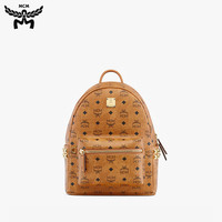 MCM 【轻便出行】STARK 小号情侣款铆钉背包双肩包 干邑色