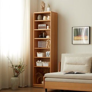 盼居 全实木书架窄柜榉木立柜落地实木书柜窄夹缝书柜置物架原木柜子