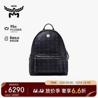 MCM 【旅行大容量】STARK 中号铆钉双肩包休闲背包 黑色