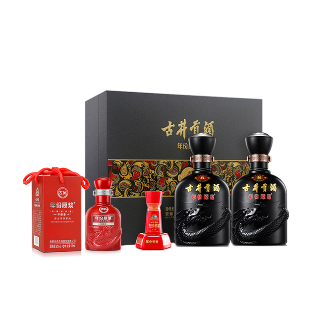 淘金币可用：古井贡酒 年份原浆50度古8礼盒+50度古16小酒 白酒