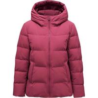 坦博尔羽绒服女蓄热科技冬季宽松短款加厚保暖连帽中老女装外套TD236356 酱紫红 160/84A