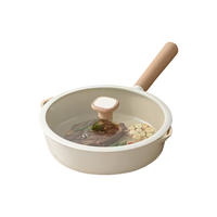 Amercook钛陶瓷平底锅煎锅无涂层不粘锅家用煎牛排深煎炒锅电磁炉燃气