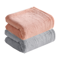 無印良品 無印良品 MUJI毛巾A类2条装柔软强力吸水不易掉毛洗脸洗澡大面巾115g/条 舒缦亲肤-粉+米白 2条