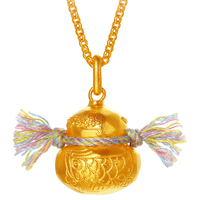 世纪缘 锦鲤葫芦黄金吊坠 约4.24g