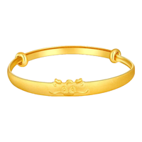 金至尊(3D-GOLD)萌龙黄金手镯生肖实心999足金宝宝镯周岁金镯子计价 9.83克(含工费384元)