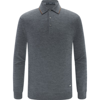 EMZ  【可机洗】羊毛衫早春男士毛衫精纺商务休闲翻领打底衫 中灰 L 175/92A 175/92A/L