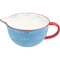 ezicok引流碗搅拌碗陶瓷碗带手柄碗面糊碗大容量尖嘴碗 小号搅拌碗