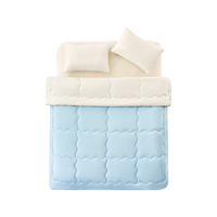 京东京造 棉花糖针织被A类10%大豆纤维被四季被150*200cm 蓝白色
